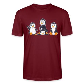 Pingouin Antarctique - T-shirt bio CRAFTER Stanley Stella Unisexe - bordeaux - Devant - Alina (178cm) & Michal (187cm)