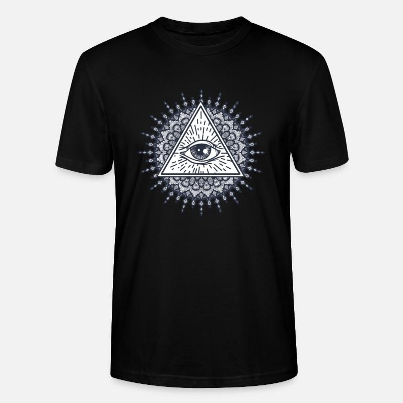 Illuminati Conspiracy Masonic Triangle Mandala - Stanley/Stella CRAFTER Unisex Organic T-Shirt - black