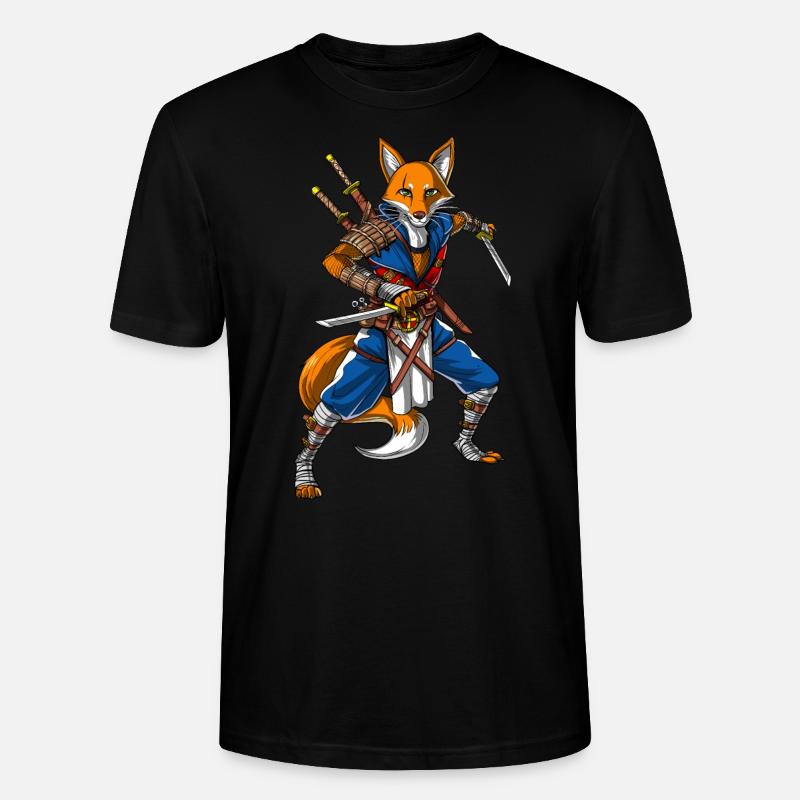 Fox Ninja Samurai - Stanley/Stella Unisex Bio-T-Shirt CRAFTER - Schwarz