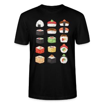 Sushi Japaner Ramen - Stanley/Stella Unisex Bio-T-Shirt CRAFTER - Schwarz - Vorne - Alina (178cm) & Michal (187cm)