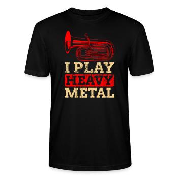 Herren Tuba Design - Stanley/Stella Unisex Bio-T-Shirt CRAFTER - Schwarz - Vorne - Alina (178cm) & Michal (187cm)