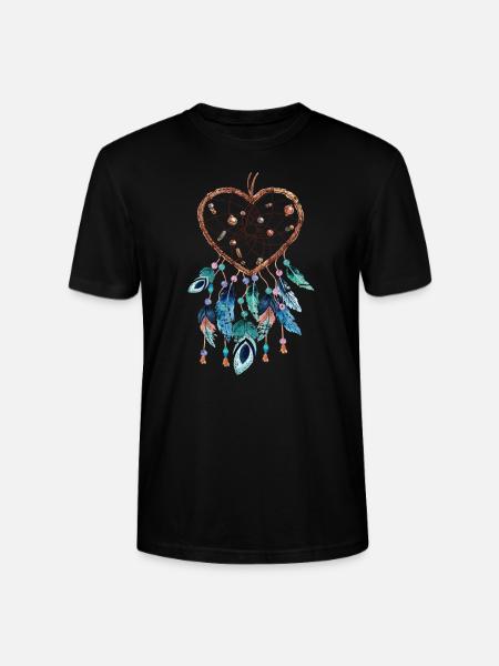 Dream catcher heart - Stanley/Stella CRAFTER Unisex Organic T-Shirt - black