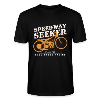 Speedway Recherche - T-shirt bio CRAFTER Stanley Stella Unisexe - noir - Devant - Alina (178cm) & Michal (187cm)