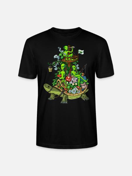 Psychedelic Aliens Trip - Stanley/Stella Unisex Bio-T-Shirt CRAFTER - Schwarz
