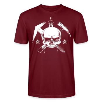 couvreur - T-shirt bio CRAFTER Stanley Stella Unisexe - bordeaux - Devant - Alina (178cm) & Michal (187cm)