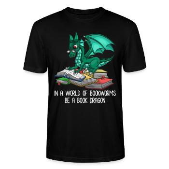 Drachen - Stanley/Stella Unisex Bio-T-Shirt CRAFTER - Schwarz - Vorne - Alina (178cm) & Michal (187cm)