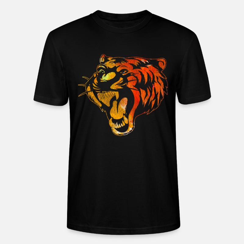 Tiger Geschenk - Stanley/Stella Unisex Bio-T-Shirt CRAFTER - Schwarz