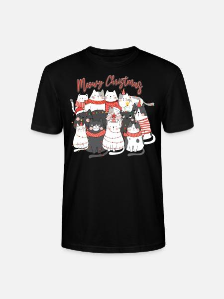 Meow Christmas cats collage - Stanley/Stella CRAFTER Unisex Organic T-Shirt - black