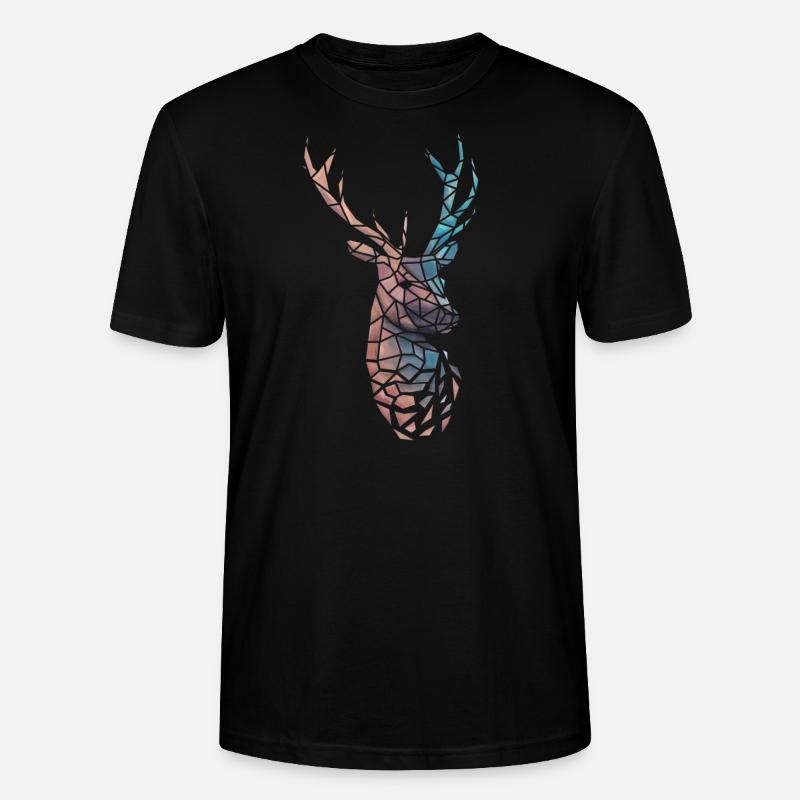 Gradient de cerf low poly - T-shirt bio CRAFTER Stanley Stella Unisexe - noir