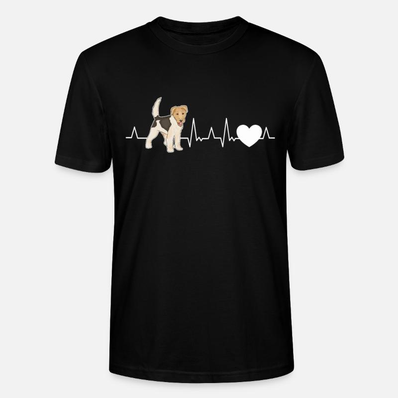 Foxterrier Herzschlag Drahthaar-Foxterrier - Stanley/Stella Unisex Bio-T-Shirt CRAFTER - Schwarz