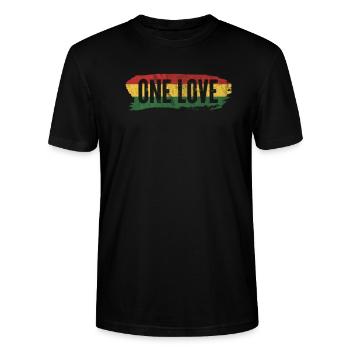 Rasta Rastafari Reggae Jamaica Ragga Geschenk - Stanley/Stella Unisex Bio-T-Shirt CRAFTER - Schwarz - Vorne - Alina (178cm) & Michal (187cm)