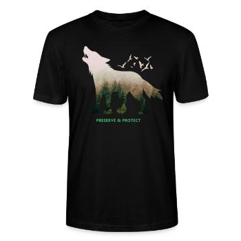 Nature conservation protection de l'environnement protection du climat cadeau - T-shirt bio CRAFTER Stanley Stella Unisexe - noir - Devant - Alina (178cm) & Michal (187cm)