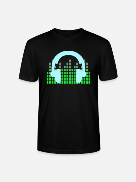 DJ Music Disco Headphones - Stanley/Stella CRAFTER Unisex Organic T-Shirt - black
