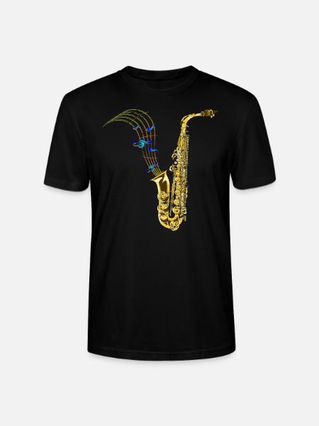 Saxophone music - Stanley/Stella CRAFTER Unisex Organic T-Shirt - black