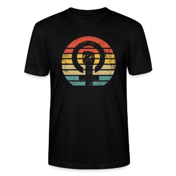 Feminismus Frauenpower Feminist - Stanley/Stella Unisex Bio-T-Shirt CRAFTER - Schwarz - Vorne - Alina (178cm) & Michal (187cm)
