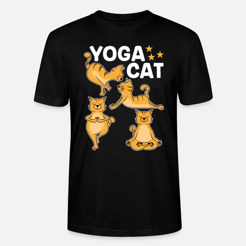 Chat de yoga - T-shirt bio CRAFTER Stanley Stella Unisexe - noir
