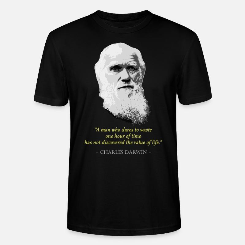 Citation de Charles Darwin - T-shirt bio CRAFTER Stanley Stella Unisexe - noir