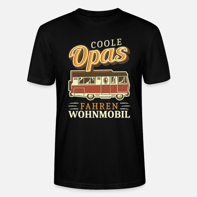 Opa Camper Papa Geschenkidee - Stanley/Stella Unisex Bio-T-Shirt CRAFTER - Schwarz