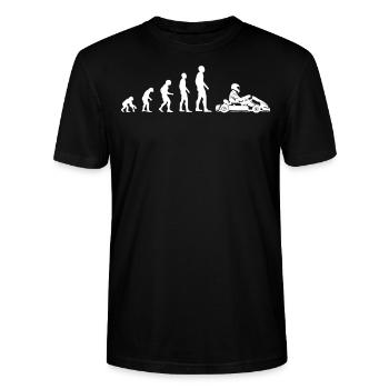 Kart Gokart Karting Funny Evolution Gift - Stanley/Stella CRAFTER Unisex Organic T-Shirt - black - Front - Alina (178cm) & Michal (187cm)