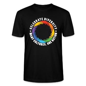 Feiern Sie die Vielfalt vieler Kulturen Nation Anti - Stanley/Stella Unisex Bio-T-Shirt CRAFTER - Schwarz - Vorne - Alina (178cm) & Michal (187cm)