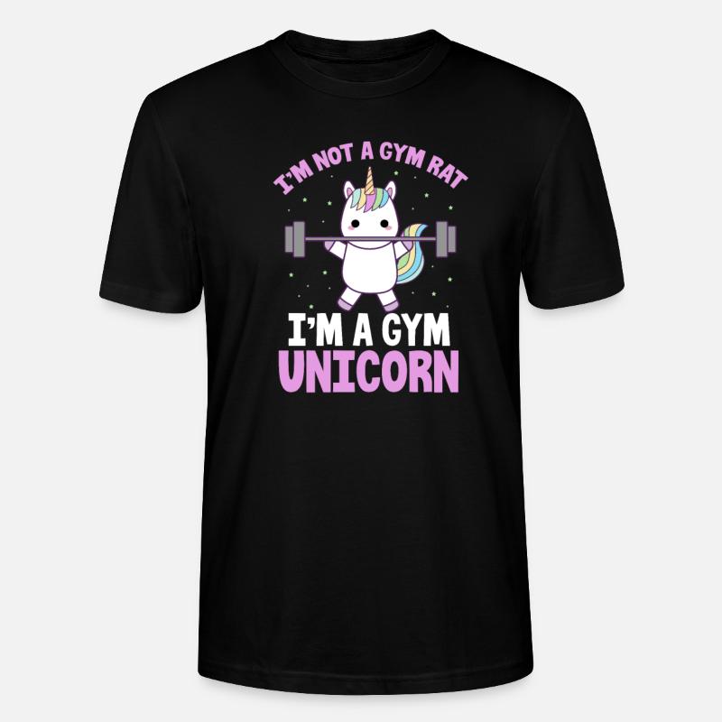 Gym Einhorn - Stanley/Stella Unisex Bio-T-Shirt CRAFTER - Schwarz