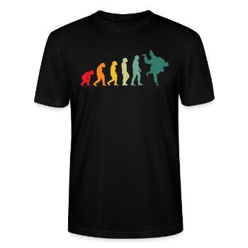 Judo évolution judo combattants arts martiaux - T-shirt bio CRAFTER Stanley Stella Unisexe - noir - Devant - Alina (178cm) & Michal (187cm)