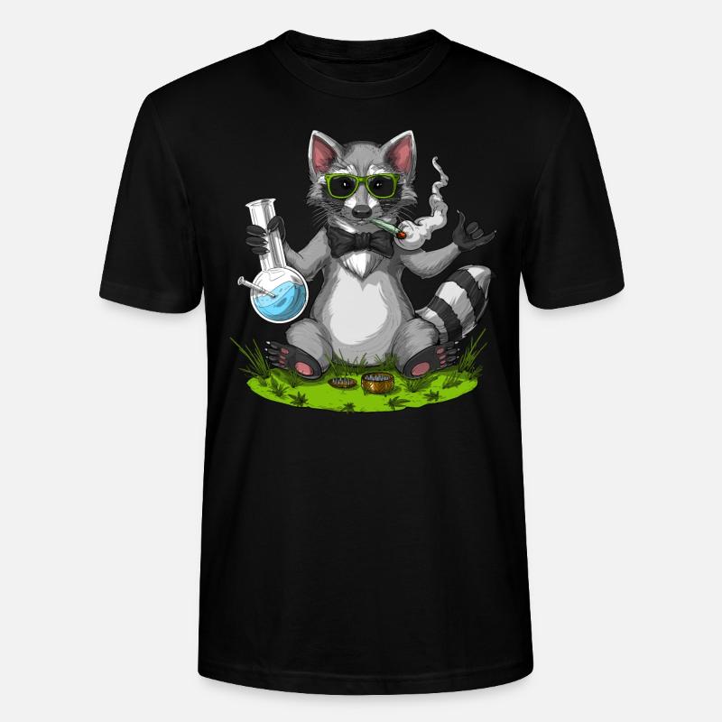Waschbär Stoner - Stanley/Stella Unisex Bio-T-Shirt CRAFTER - Schwarz