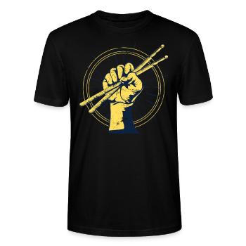 Batterie pilon rock - T-shirt bio CRAFTER Stanley Stella Unisexe - noir - Devant - Alina (178cm) & Michal (187cm)