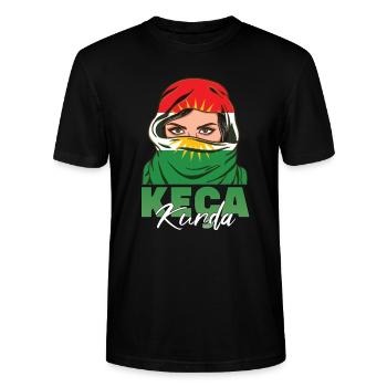 Keca Kurda Kurdin Kurdistan Kurdish Kurd Geschenk - Stanley/Stella Unisex Bio-T-Shirt CRAFTER - Schwarz - Vorne - Alina (178cm) & Michal (187cm)