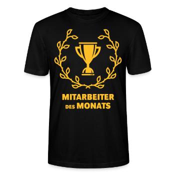 Mitarbeiter Des Monats (Emblem / Auszeichnung) - Stanley/Stella Unisex Bio-T-Shirt CRAFTER - Schwarz - Vorne - Alina (178cm) & Michal (187cm)