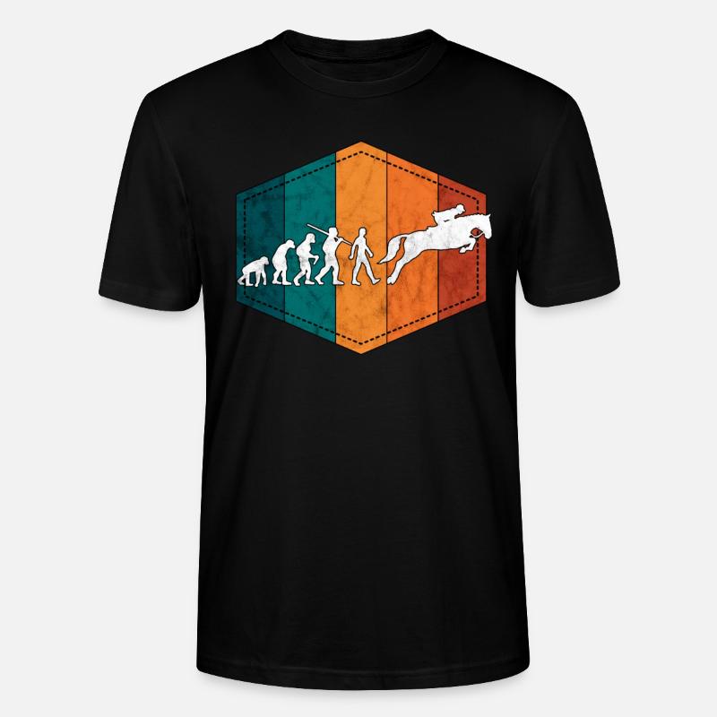 Cavalier évolution chevaux rétro - T-shirt bio CRAFTER Stanley Stella Unisexe - noir