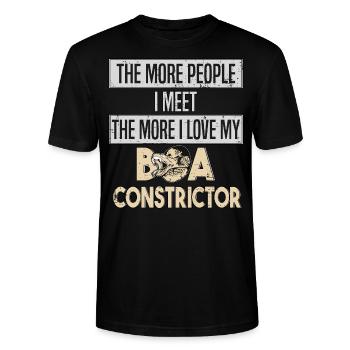Boa Constrictor Snake Snake love - Stanley/Stella CRAFTER Unisex Organic T-Shirt - black - Front - Alina (178cm) & Michal (187cm)