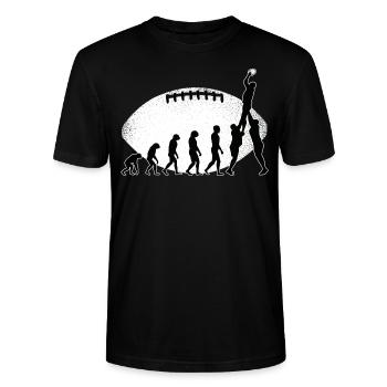 Évolution de la ligne de rugby - T-shirt bio CRAFTER Stanley Stella Unisexe - noir - Devant - Alina (178cm) & Michal (187cm)