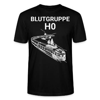 Blutgruppe H0 - Stanley/Stella Unisex Bio-T-Shirt CRAFTER - Schwarz - Vorne - Alina (178cm) & Michal (187cm)