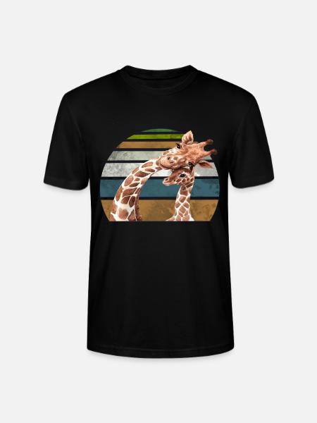 Girafe Mère Saint-Valentin cadeau - T-shirt bio CRAFTER Stanley Stella Unisexe - noir