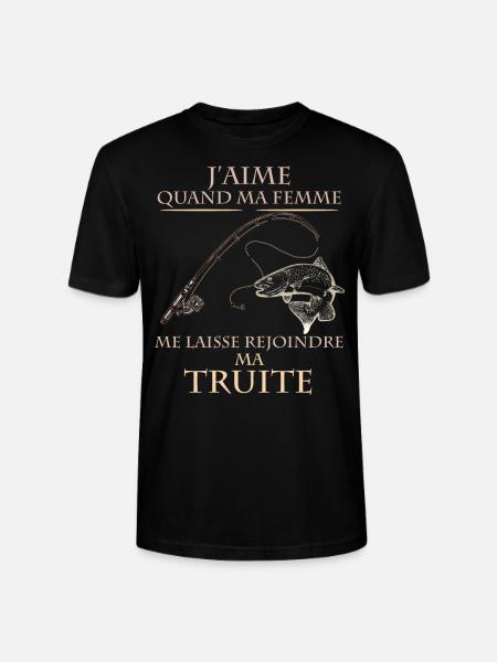 Pêcheur fan de truite - T-shirt bio CRAFTER Stanley Stella Unisexe - noir