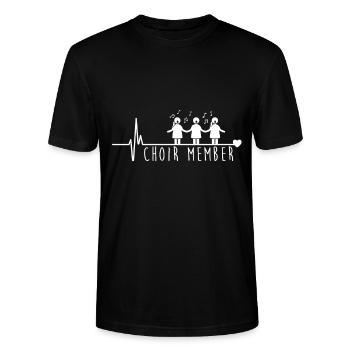 Choir Member Heartbeat Chorus Notes de musique chorale - T-shirt bio CRAFTER Stanley Stella Unisexe - noir - Devant - Alina (178cm) & Michal (187cm)