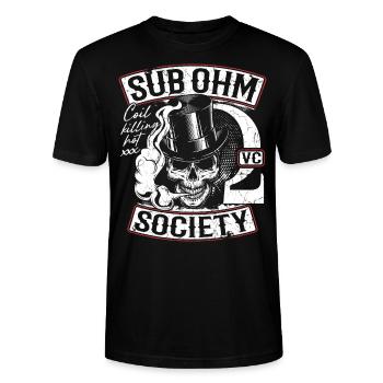 Sub Ohm Vape Club - T-shirt bio CRAFTER Stanley Stella Unisexe - noir - Devant - Alina (178cm) & Michal (187cm)