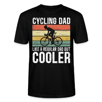 Radfahrer Papa Wie Ein Normaler Vater Aber Cooler - Stanley/Stella Unisex Bio-T-Shirt CRAFTER - Schwarz - Vorne - Alina (178cm) & Michal (187cm)