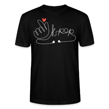 K-pop Korean Pop - T-shirt bio CRAFTER Stanley Stella Unisexe - noir - Devant - Alina (178cm) & Michal (187cm)