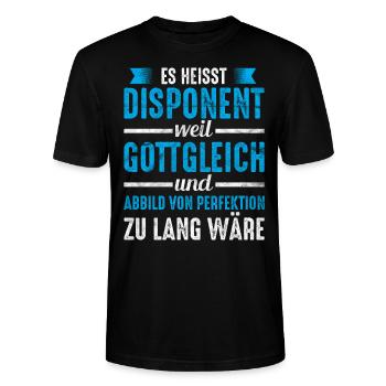 Disponent Arbeit Spruch Geschenkidee - Stanley/Stella Unisex Bio-T-Shirt CRAFTER - Schwarz - Vorne - Alina (178cm) & Michal (187cm)