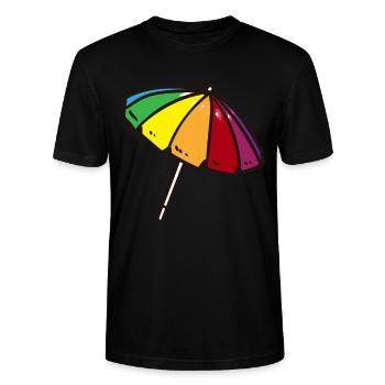 Beach Umbrella - Stanley/Stella CRAFTER Unisex Organic T-Shirt - black - Front - Alina (178cm) & Michal (187cm)