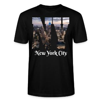Süchtig nach New York - Stanley/Stella Unisex Bio-T-Shirt CRAFTER - Schwarz - Vorne - Alina (178cm) & Michal (187cm)