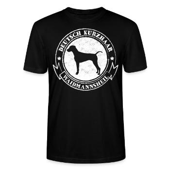 Deutsch Kurzhaar Jagdhund Vorstehhund Jäger Jagd - Stanley/Stella Unisex Bio-T-Shirt CRAFTER - Schwarz - Vorne - Alina (178cm) & Michal (187cm)
