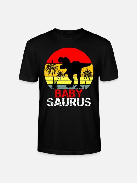 Babysaurus T Rex Dinosaur - Stanley/Stella CRAFTER Unisex Organic T-Shirt - black