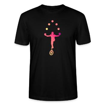 Jonglieren Jongleur - Stanley/Stella Unisex Bio-T-Shirt CRAFTER - Schwarz - Vorne - Alina (178cm) & Michal (187cm)