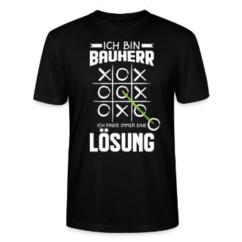 Bauherr lustige Männer & Bauherr 2022 Geschenkidee - Stanley/Stella Unisex Bio-T-Shirt CRAFTER - Schwarz - Vorne - Alina (178cm) & Michal (187cm)