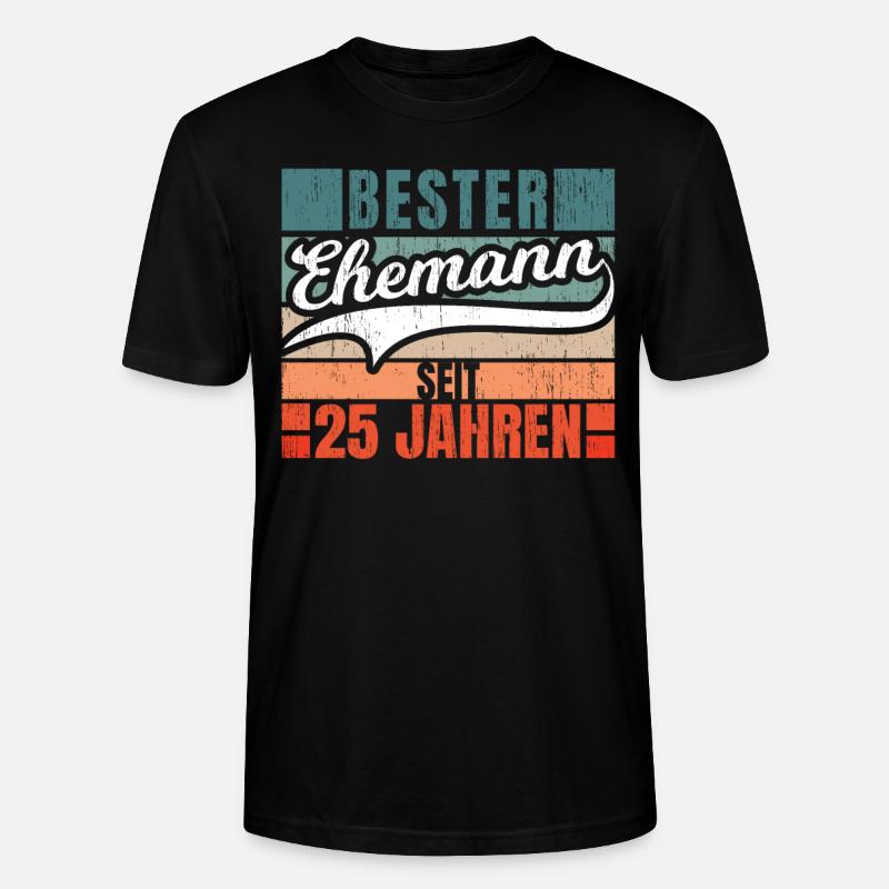 Silberhochzeit Ehemann 25 Jahre Ehe Geschenk - Stanley/Stella Unisex Bio-T-Shirt CRAFTER - Schwarz