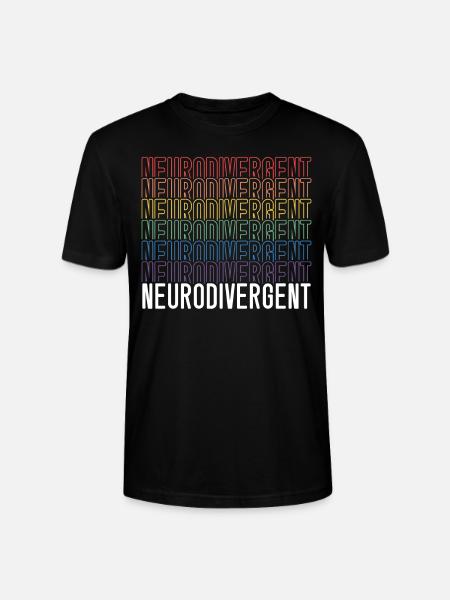 Neurodivergente Neurodiversità Rainbow ADHD ASD - Maglietta unisex ecologica CRAFTER di Stanley/Stella - nero