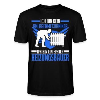 Heizungsbauer Heizungsbau Anlagenmechaniker - Stanley/Stella Unisex Bio-T-Shirt CRAFTER - Schwarz - Vorne - Alina (178cm) & Michal (187cm)